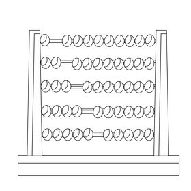 Abacus black and white clipart
