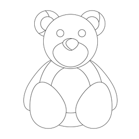 Teddy bear black and white clipart