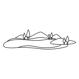 Lake drawing black and white clipart