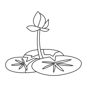 Lotus flower black and white clipart