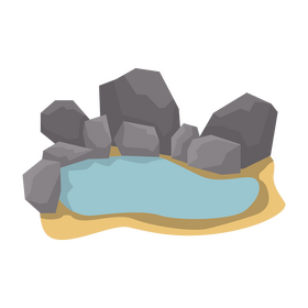 Lake with stones clipart