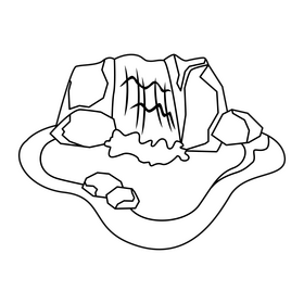 Waterfall black and white clipart