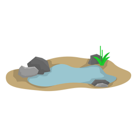 Small lake with reeds clipart