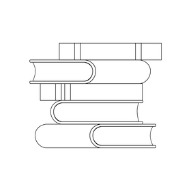 Stack of books black and white clipart