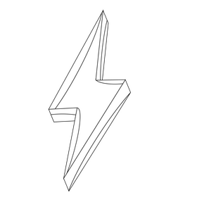 Lightning bolt black and white clipart