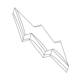 3d lightning black and white clipart