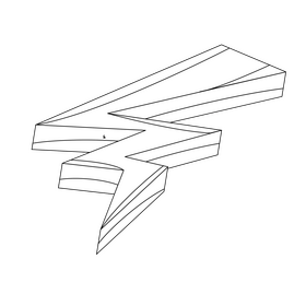 Yellow lightning bolt black and white clipart