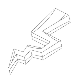 Lightning bolt cartoon black and white clipart