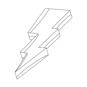 Lightning black and white clipart