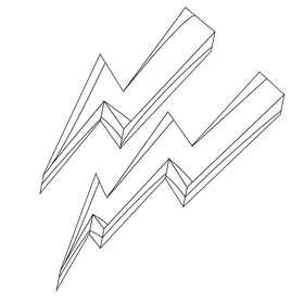 Free lightning bolt black and white clipart