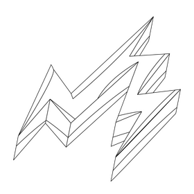 Lightning bolt black and white clipart