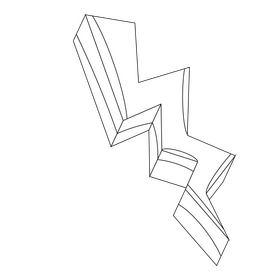 Picture of lightning bolt black and white clipart