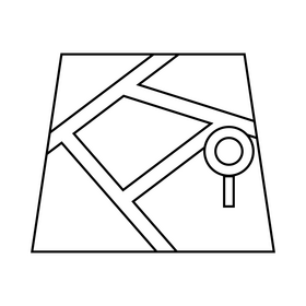 GPS map black and white clipart