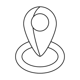 Location icon drawing black and white clipart