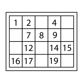 Number puzzle games black and white clipart