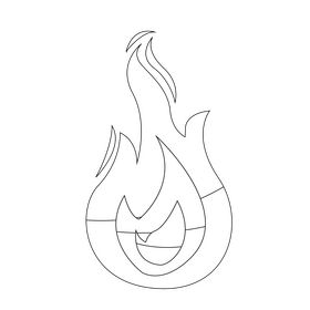 Fire black and white clipart