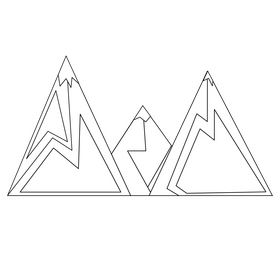 Nature Mountain black and white clipart