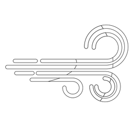 Wind drawing black and white clipart