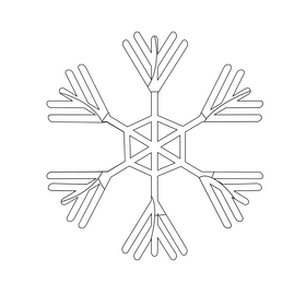Snowflake black and white clipart