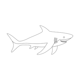 Cute shark drawing black and white clipart free download