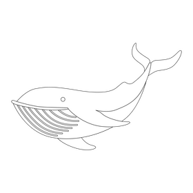 Whale drawing black and white clipart