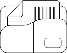 Folder with paper black and white clipart