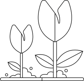 Park garden flowers icon black and white clipart