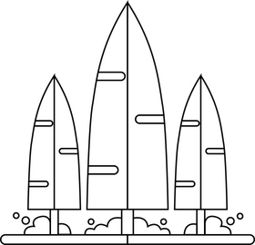 Park trees icon black and white clipart