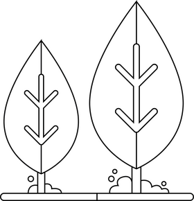 Park trees flat icon black and white clipart