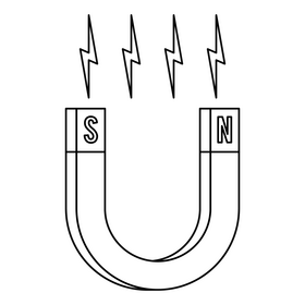 Magnet physics drawing black and white clipart