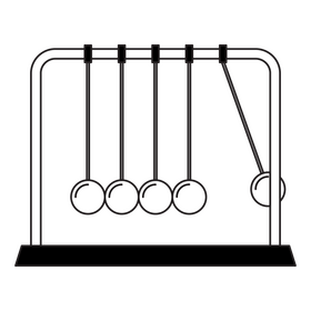 Pendulum physics drawing black and white clipart