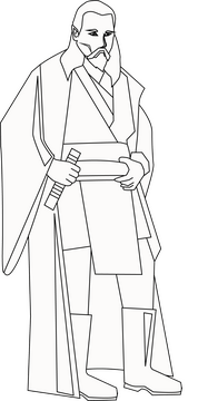 Cartoon character drawing black and white clipart