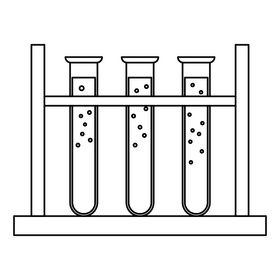 Test tubes physics drawing black and white clipart