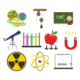 Physics science elements set vector