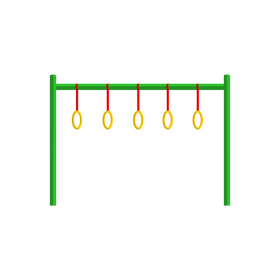 Trapeze rings playground for kids clipart