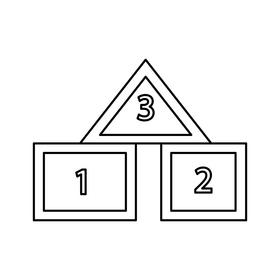 Number cubes building drawing black and white clipart
