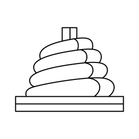 Stacking Rings toy drawing black and white clipart