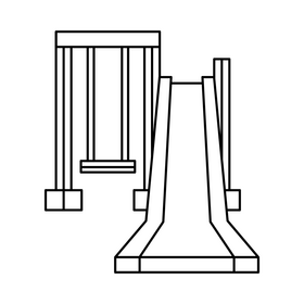 Preschool Slide playground drawing black and white clipart