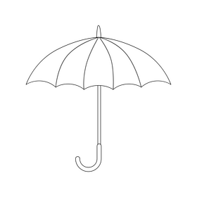 Umbrella drawing black and white clipart