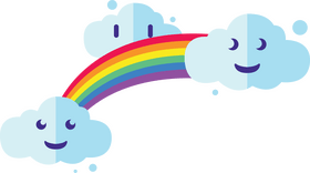 Three Clouds Rainbow clipart
