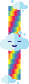 Vertical straight rainbow clipart