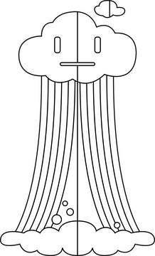 Rainbow slide shape drawing black and white clipart