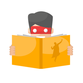 Reading comic book clipart