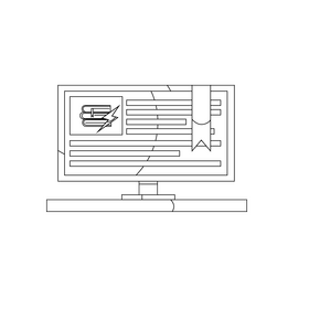 Ebook reading black and white clipart