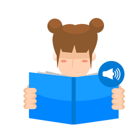 Loud reading clipart