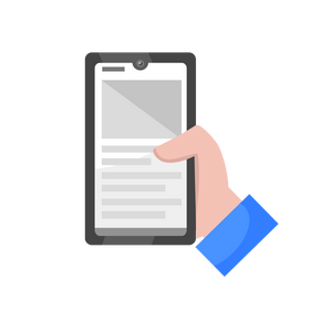 Ebook reading on smartphone clipart