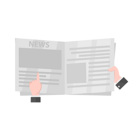 Reading newspaper clipart