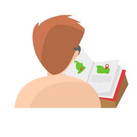 Reading travel book clipart