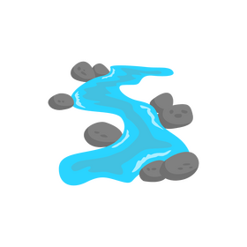 River cartoon, stream water clipart