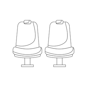 Bus seats black and white clipart